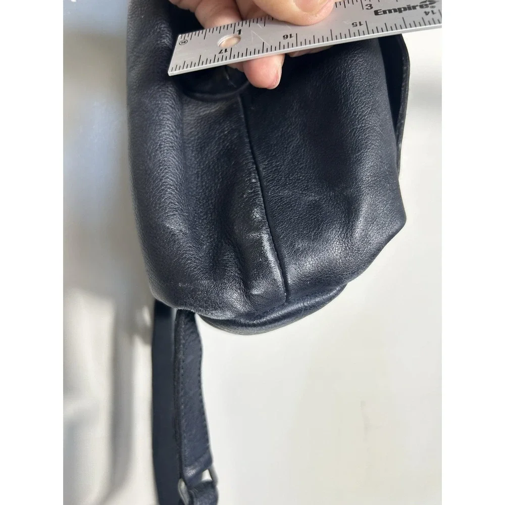 Free People Black Leather Backpack Satchel